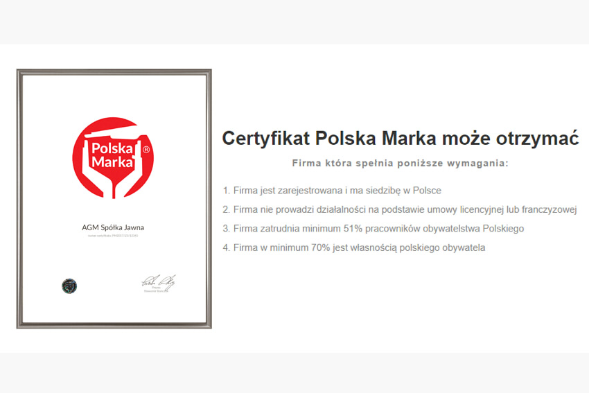 Polska Marka - Certyfikat