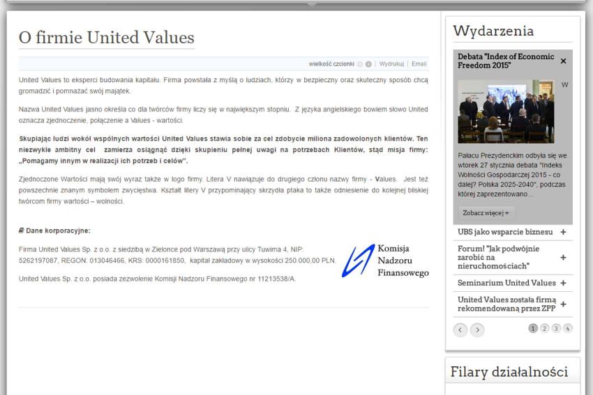 United Values - O firmie